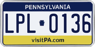 PA license plate LPL0136