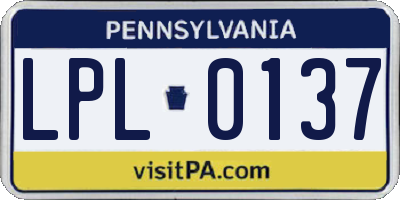 PA license plate LPL0137