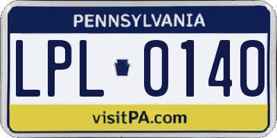 PA license plate LPL0140