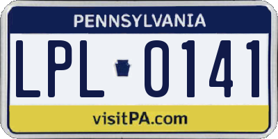 PA license plate LPL0141