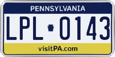 PA license plate LPL0143