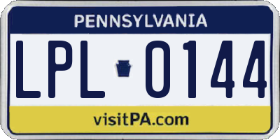 PA license plate LPL0144