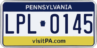 PA license plate LPL0145