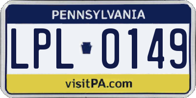 PA license plate LPL0149