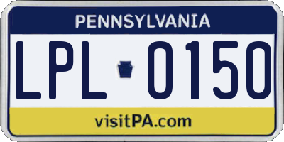 PA license plate LPL0150