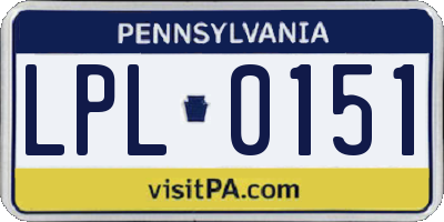 PA license plate LPL0151