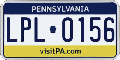 PA license plate LPL0156