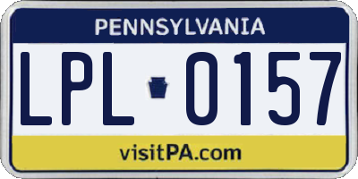 PA license plate LPL0157