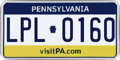 PA license plate LPL0160