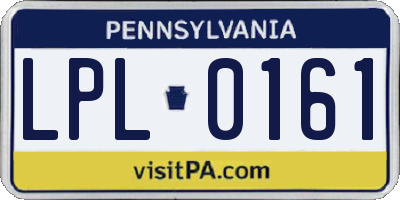 PA license plate LPL0161