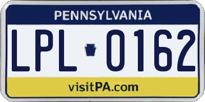 PA license plate LPL0162