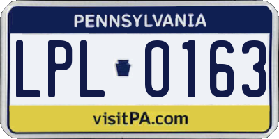 PA license plate LPL0163