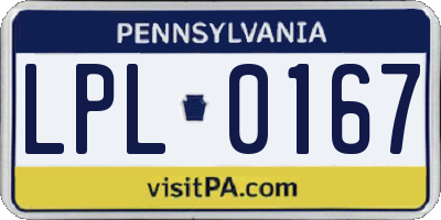 PA license plate LPL0167
