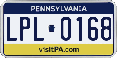 PA license plate LPL0168