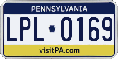 PA license plate LPL0169