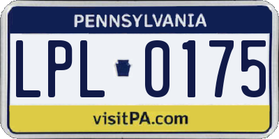 PA license plate LPL0175