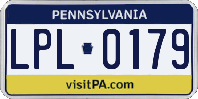 PA license plate LPL0179