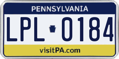 PA license plate LPL0184