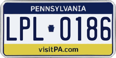 PA license plate LPL0186