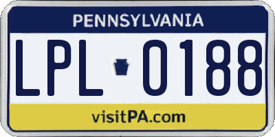 PA license plate LPL0188