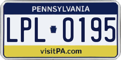 PA license plate LPL0195