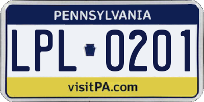 PA license plate LPL0201
