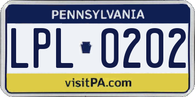 PA license plate LPL0202