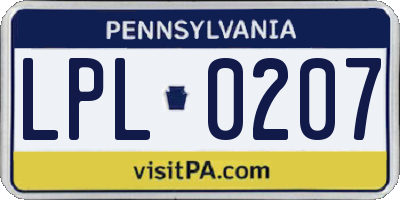 PA license plate LPL0207
