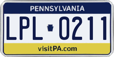 PA license plate LPL0211