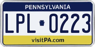 PA license plate LPL0223