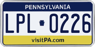 PA license plate LPL0226