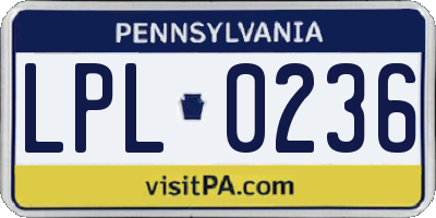 PA license plate LPL0236