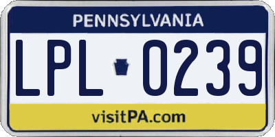 PA license plate LPL0239