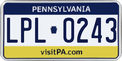 PA license plate LPL0243