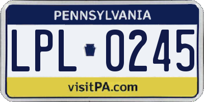 PA license plate LPL0245