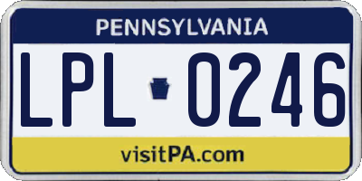 PA license plate LPL0246