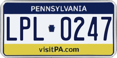 PA license plate LPL0247