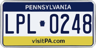 PA license plate LPL0248