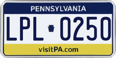 PA license plate LPL0250