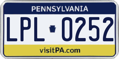 PA license plate LPL0252