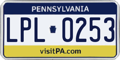 PA license plate LPL0253