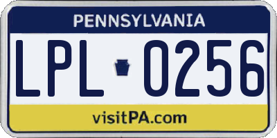 PA license plate LPL0256