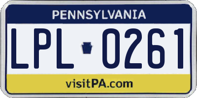 PA license plate LPL0261