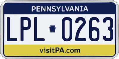 PA license plate LPL0263