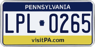 PA license plate LPL0265