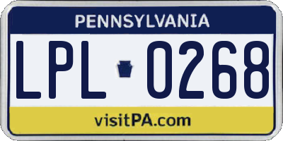 PA license plate LPL0268