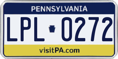 PA license plate LPL0272