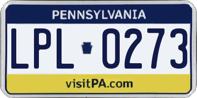 PA license plate LPL0273