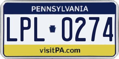 PA license plate LPL0274
