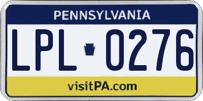 PA license plate LPL0276